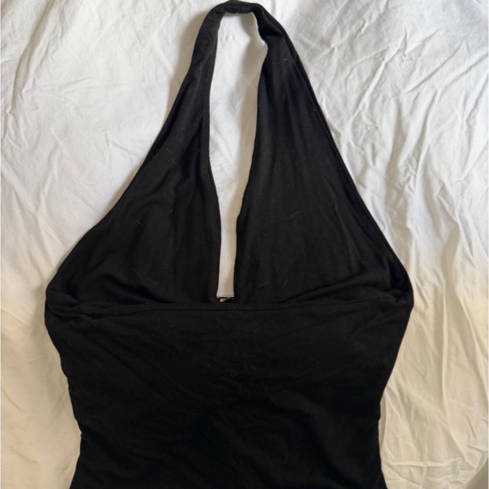 Reformation Black Halter Camisole with Square Buckle Details - Picture 4 of 4